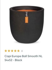 Capi Europe Ball Smooth NL 54 X 52 Black Planter Pot Brand New In Box