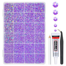 Light Purple AB Resin Rhinestones W B7000 Glue for Bedazzling Crafting 2Mm-6Mm V