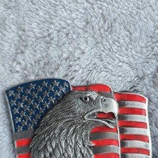 Siskiyou Buckle Co. W89 Metal Western Belt Buckle Eagle USA Flag Fits 1.5"