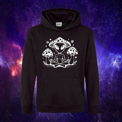 Alien Mushroom Trippy Psychedelic Gift Adults/Kids Unisex HOOD HOODIE