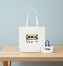 IKEA EFTERTRADA Canvas Tote Shopping Bag 104.856.38 Mini Bag Coin Purse SET