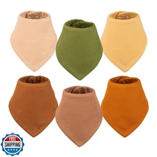 Tiny Twinkle Bandana Scarf Bibs 6 Pack - Water Resistant and Absorbent Infant