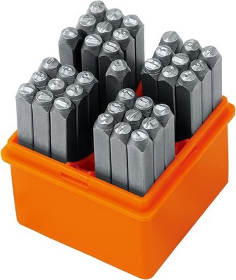 37PC Number and Letter Stamp Set 1/8'' (3mm) Punch for Metal Wood Leather Plastic