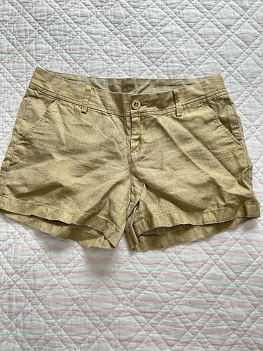 Lilly Pulitzer Callahan Short Golden Bronz Shimmer Sz 1 0 100% Linen Pockets