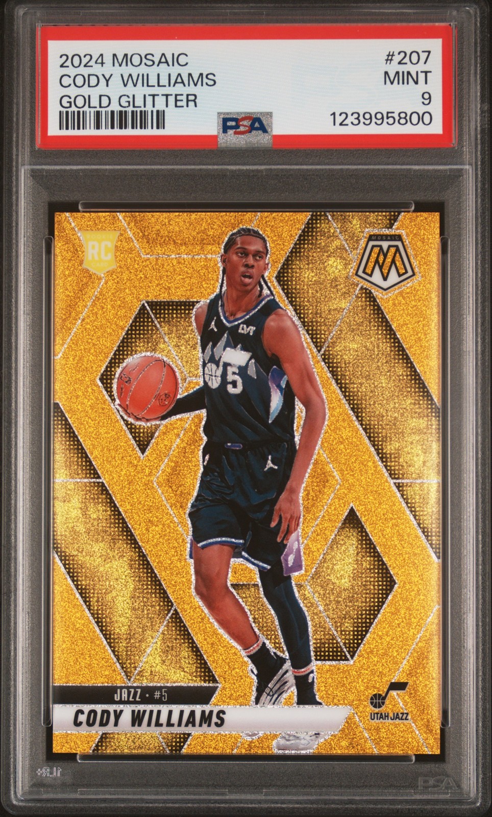 2024 PANINI MOSAIC GOLD GLITTER #207 CODY WILLIAMS 3/5 PSA 9