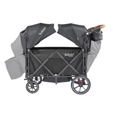 Larktale Caravan Quad Stroller, 4-Seater Wagon, 214 lb Capacity, Byron Black