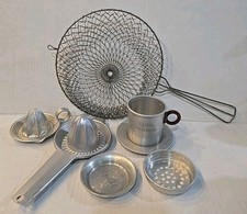 Bulk Mixed Lot Vintage Aluminum Canning Jar Funnel Cup Juicer Strainer Cooking