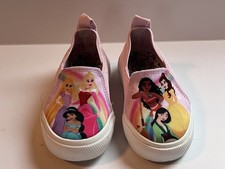 Disney Princess Toddler Girl's Slip On Shoes Ground Up Size 6 Pink Canvas Knit
