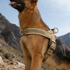 Tactical Dog Harness No Pull 1000D Nylon Large Dogs Handle Reflective Vest