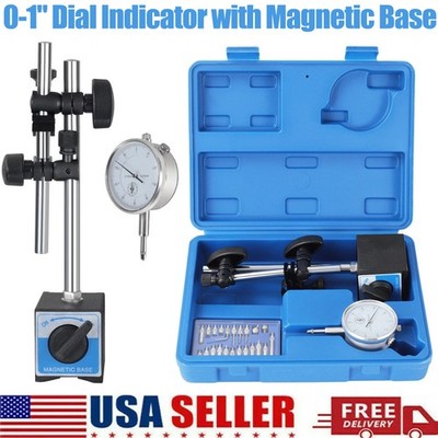 Dial Indicator with Magnetic Base 0.001''Precision Gauge Test Indicator Point Set