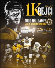 David Krejci – 1000 Career Games Collage – 8x10 Photo Print