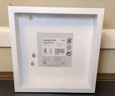IKEA SANNAHED Box White Photo Frame Picture Display 3D Deep Frame 25x25cm