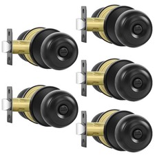 Matte Black Door Knobs with Lock, Privacy Door Hardware, Bed and Bath Door
