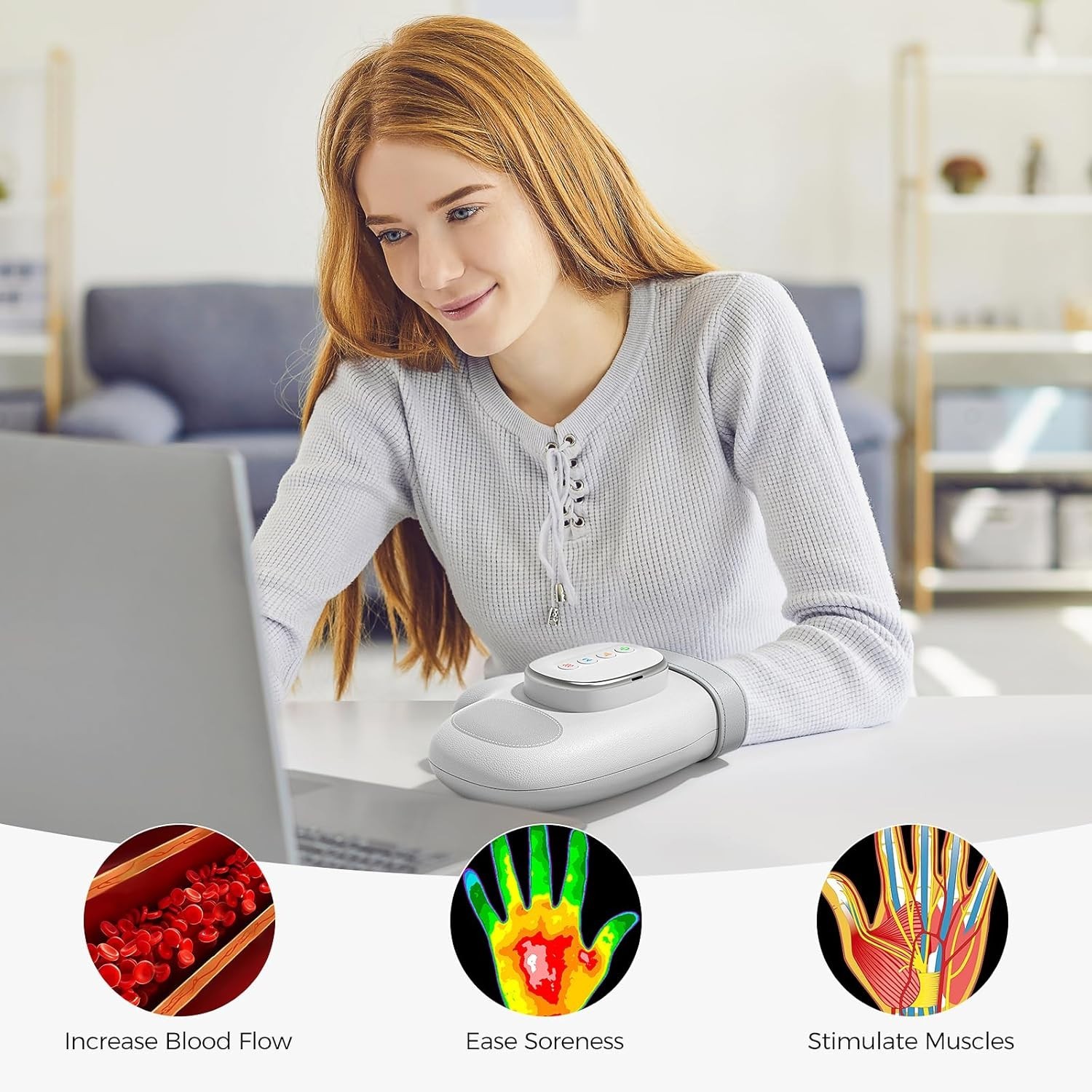 with Heat Compression Relief, 3 Massage 4 Temperatures 5 Compression Models T...