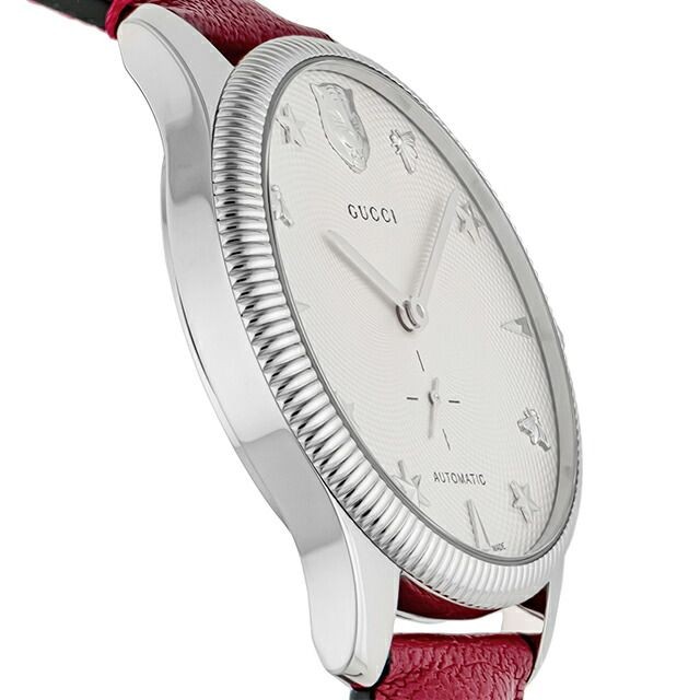 Gucci G-Timeless Men's Watch YA126346 Silver Dial Leather Strap Used From Japan thumbnail 2