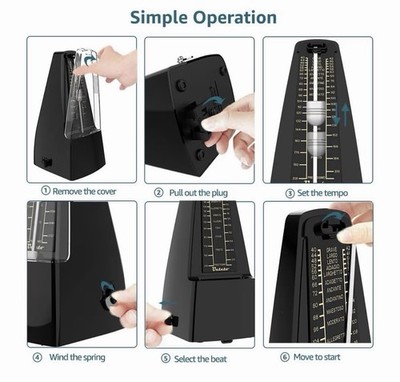 Versatile Mechanical Metronome - Ideal for Piano, Guitar, and Violin Practices