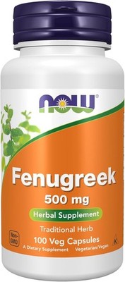 NOW Foods Fenugreek 500mg 100 Veg Capsules Herbal Supplement