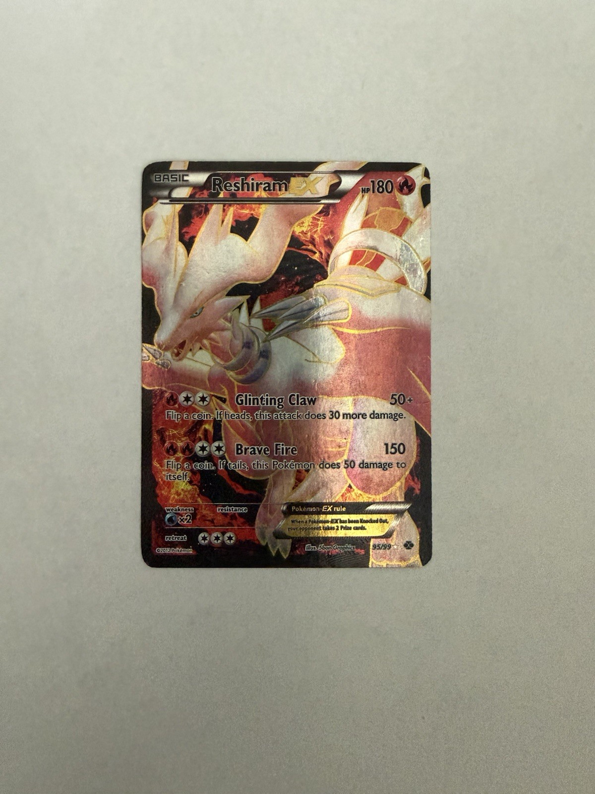 2012 Pokemon Black & White Next Destinies Reshiram ex Full Art #95/99