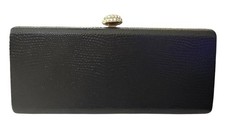 Black Evening Bag with Crystal Clasp
