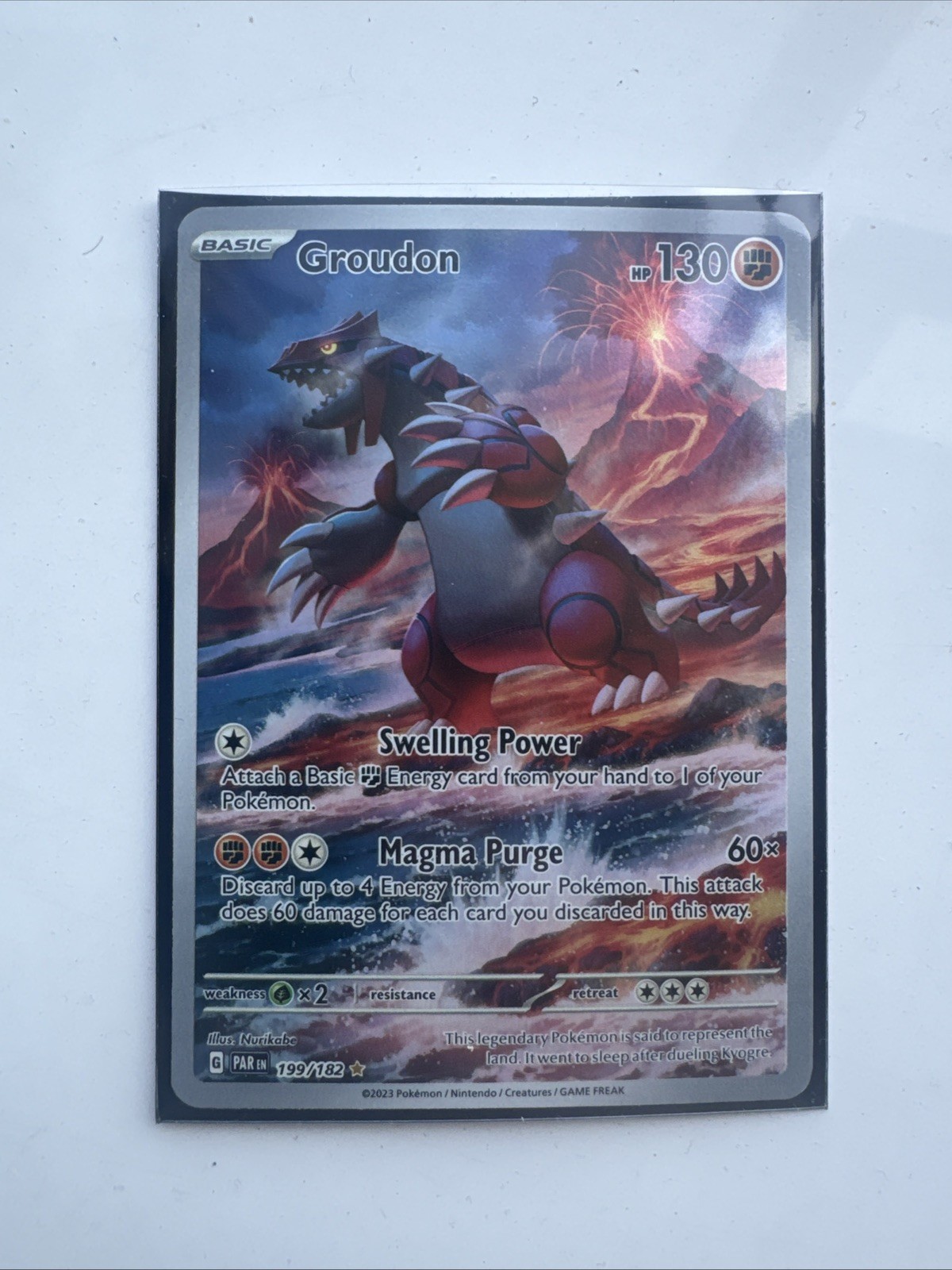 NM! Groudon (199/182) Paradox Rift Illustration Rare Pokemon Card! FAST P&P!