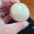 Polished Banded Onyx Stone Egg Figurine with Square Stone Base Stand — photo 5
