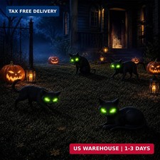 4Pcs Black Cat Halloween Decor Halloween Yard Signs with Stakes