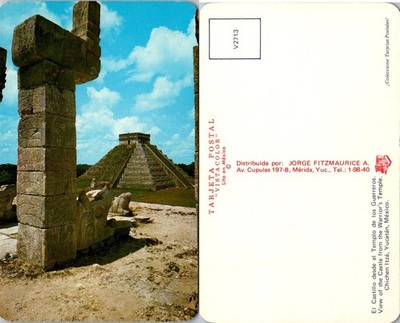 Chichen Itza Mexico Vintage Postcard El Castillo Pyramid Unposted V2713