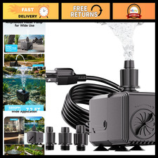 580GPH Submersible Water Pump - Ultra Quiet 25W, Adjustable Flow, 3 Nozzles for