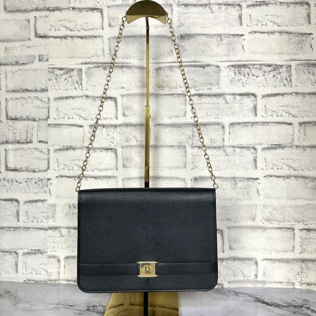 Sac bandoulière cuir Dior authentique noir moyen femme France 117626