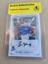 Bubba Starling Signed 2011 Bowman Baseball Card Royals BGS Coa