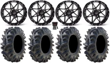 ITP Tornado 14" Wheels Blk 29.5" Terminator Tires Yamaha Viking Wolverine