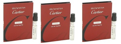 Declaration Essence by Cartier For Men Lot of 3 Sample Vials Spray 3 x 0.05 oz