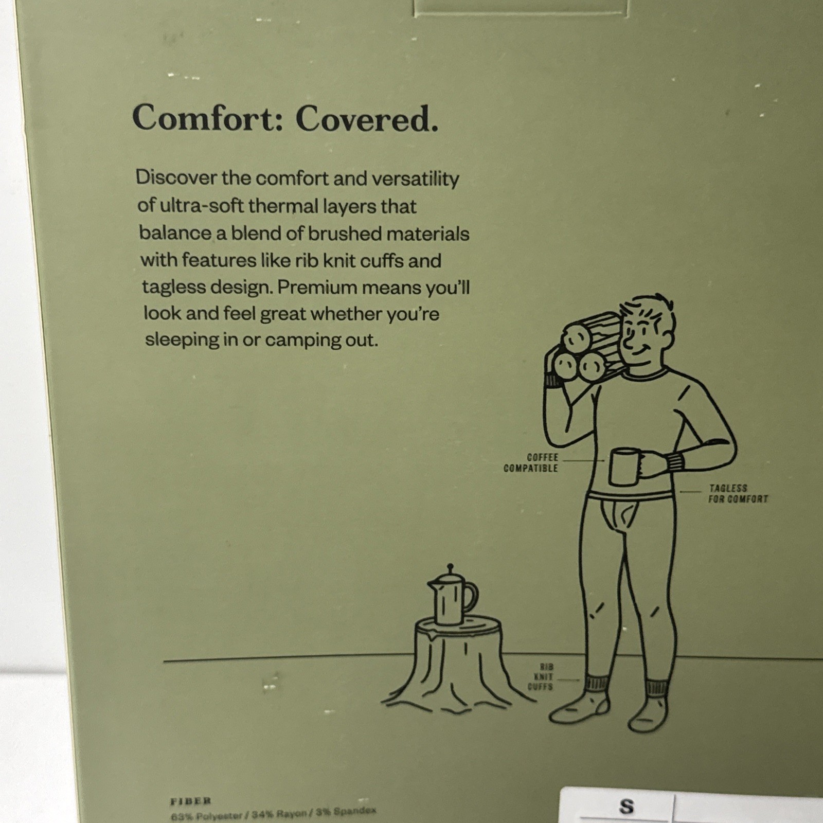 GoodFellow Thermal Underwear Pants Long John Drawers Black Small 28 30 Slim Fit 