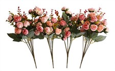7 Branch 21 Heads Artificial Flowers Mini Rose Bouquet Silk Rose Bouquet Wedding