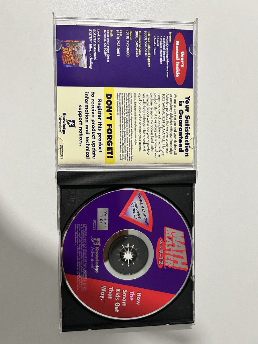 Math Blaster CD Ages 9-12, Windows CD-Rom, Vintage 90s Retro | eBay