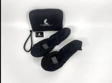 Damen Tragbare Faltbare Ballerinas Hausschuhe mit Reisetasche Tasche 36/37