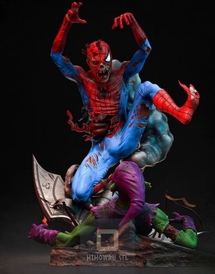 Zombie Spider Man Marvel Comics | Garage Kit DIY Figur Statue BEMALT 3D Modell