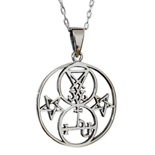 Lucifer Lilith Pendant Sigil Necklace 925 Sterling Silver Occult Jewellery & Box