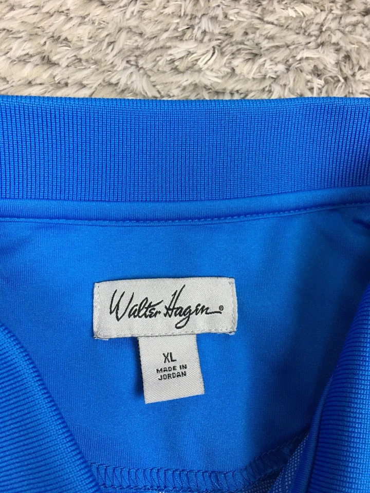 Camisa Polo Walter Hagen Para Hombre Talla XL Extra Grande Azul Manga Corta Elastizada Foto 4 de 4