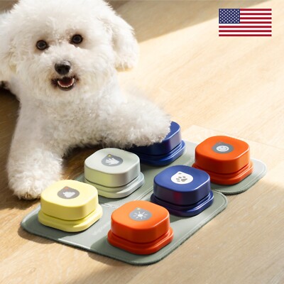 Dog Button Record Pet Communication Interactive Toy Bell Ringer With Pad Sticker