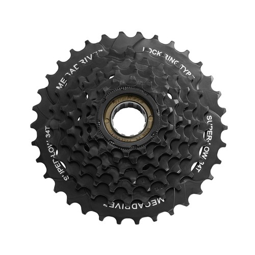 SunRace 7 Speed Bike Bicycle Freewheel MFM300 Steel Sprocket 14-34T Black Zinc - Picture 2 of 8