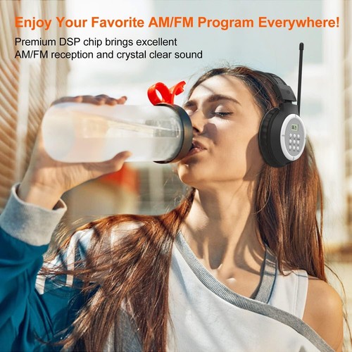 Cuffie Radio AM FM Cuffie Radio Portatile Personale am/fm Digitale con Bes... - Foto 2 di 7