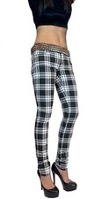 TRIPP BLACK WHITE PLAID 80S ROCK STAR SKINNY JEAN PANTS MOTO METAL PUNK IS6235P