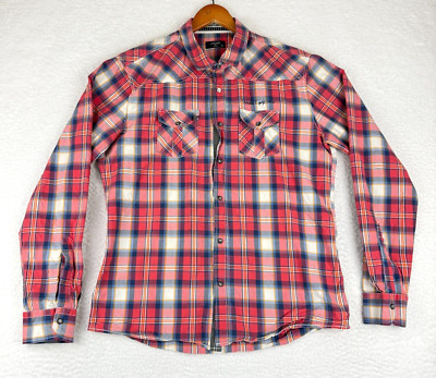 Colin's Pearl Snap Western Shirt Mens XL Red Plaid Modern Fit Long Sleeve *Read