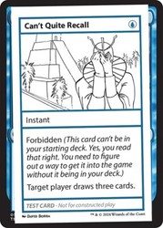 Can't Quite Recall (Mystery Booster 2 Playtest Card)