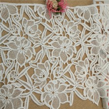 25cm Hollow Lace Trim Floral Embroidered Edge Applique for DIY Sew Sold By Yard