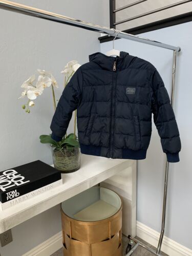 Dolce and Gabana Boys Size 6 Navy Puffer Coat - Picture 1 of 10