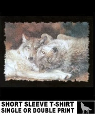 Beautiful Wild Wolves Cuddling Each Other Wolf Pack Lycan Werewolf T-shirt AB755