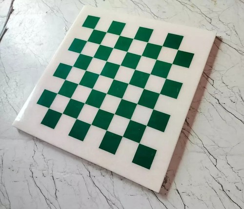 Chess Board white Marble chess Table Top inlay malachite Home room decor - Picture 4 of 9
