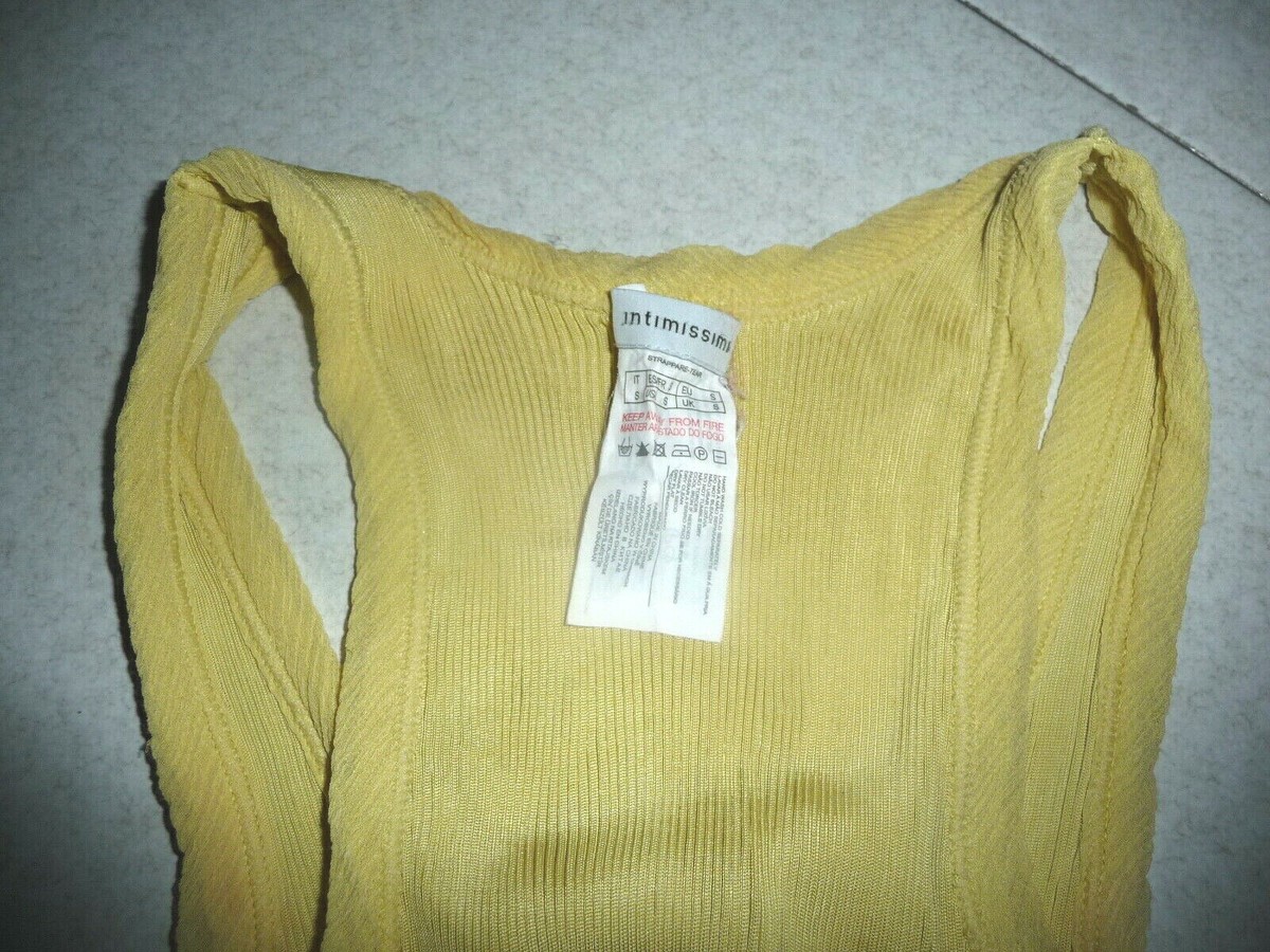 Débardeur (Canotta) INTIMISSIMI Taille S En Soie Côtelée Jaune Pâle - Occasion Très Bon état
